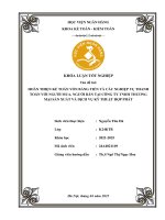 Khóa luận tốt nghiệp Kế toán kiểm toán: Hoàn thiện kế toán vốn bằng tiền và các nghiệp vụ thanh toán với người mua, người bán tại Công ty TNHH thương mại sản xuất và dịch vụ kỹ thuật Hợp Phát