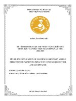 Đề tài nghiên cứu khoa học: Application of machine learning in mobile peer-to-peer payments: Impact on consumer behavior and acceptance