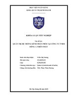 Khóa luận tốt nghiệp Quản trị kinh doanh: Quản trị hệ thống kênh phân phối tại Công ty TNHH Đông A Thiên Phát
