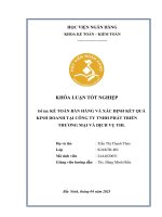 Khóa luận tốt nghiệp Kế toán kiểm toán: Kế toán bán hàng và xác định kết quả kinh doanh tại Công ty TNHH phát triển thương mại và dịch vụ THL