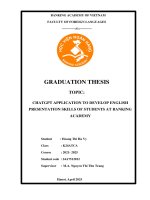 Khóa luận tốt nghiệp Ngoại ngữ: ChatGPT application to develop english presentation skills of students at Banking Academy