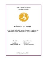 Khóa luận tốt nghiệp Ngân hàng: Nghiên cứu tác động của chuyển đổi số đến khả năng sinh lời của Ngân hàng Agribank