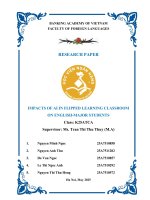 Đề tài nghiên cứu khoa học: Impacts of AI in flipped Learning classroom on English-major students