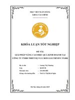 Khóa luận tốt nghiệp Tài chính: Giải pháp nâng cao hiệu quả kinh doanh tại Công ty TNHH Thiết bị vui chơi giải trí HVC Park