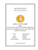 Khóa luận tốt nghiệp Kế toán kiểm toán: Kế toán tiền lương và các khoản trích theo lương tại Xí nghiệp khai thác công trình thủy lợi Huyện Thanh Hà