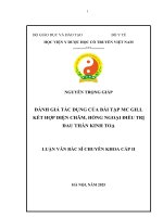 Đánh giá tác dụng của bài tập mc gill kết hợp Điện châm, hồng ngoại Điều trị Đau thần kinh toạ