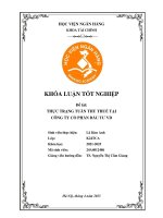 Khóa luận tốt nghiệp Tài chính: Thực trạng tuân thủ thuế tại Công ty cổ phần đầu tư VD