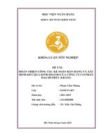 Khóa luận tốt nghiệp Kế toán kiểm toán: Hoàn thiện công tác kế toán bán hàng và xác định kết quả kinh doanh của Công ty cổ phần bao bì Phúc Khang