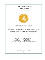 Khóa luận tốt nghiệp Tài chính: Nâng cao hiệu quả sử dụng tài sản ngắn hạn tại Công ty TNHH Xe nâng Đăng Lê