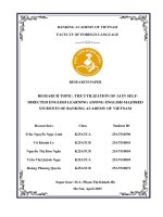 Đề tài nghiên cứu khoa học: Reasearch topic: the utilization of AI in self-directed English among English-majored students of Banking academy of Vietnam