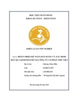 Khóa luận tốt nghiệp Kế toán kiểm toán: Hoàn thiện kế toán bán hàng và xác định kết quả kinh doanh tại Công ty cổ phần Thế Việt
