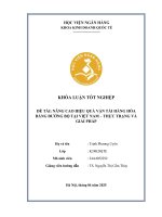 Khóa luận tốt nghiệp Kinh doanh quốc tế: Nâng cao hiệu quả vận tải hàng hóa bằng đường bộ tại Việt Nam – Thực trạng và giải pháp