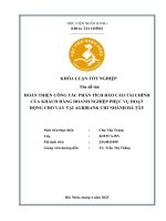Khóa luận tốt nghiệp Tài chính: Hoàn thiện công tác phân tích báo cáo tài chính của khách hàng doanh nghiệp phục vụ hoạt động cho vay tại Agribank Chi nhánh Hà Tây