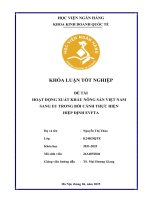 Khóa luận tốt nghiệp Kinh doanh quốc tế: Hoạt động xuất khẩu nông sản Việt Nam sang EU trong bối cảnh thực hiện Hiệp định EVFTA