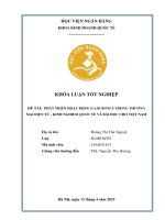 Khóa luận tốt nghiệp Kinh doanh quốc tế: Phát triển hoạt động E-logistics trong thương mại điện tử - Kinh nghiệm quốc tế và bài học cho Việt Nam