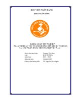 Khóa luận tốt nghiệp Ngân hàng: Phân tích các yếu tố ảnh hưởng đến rủi ro tín dụng tại các ngân hàng thương mại Việt Nam