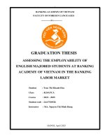 Khóa luận tốt nghiệp Ngoại ngữ: Assessing the employability of english majored students at Banking Academy of Vietnam in the Banking labor Market