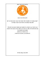 Đề tài nghiên cứu khoa học: Hoàn thiện quy định của pháp luật Việt Nam nhằm tăng khả năng tiếp cận vốn của phụ nữ dưới góc độ tài chính toàn diện