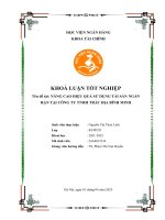 Khóa luận tốt nghiệp Tài chính: Nâng cao hiệu quả sử dụng tài sản ngắn hạn tại Công ty Trách nhiệm hữu hạn Trắc Địa Bình Minh