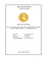 Khóa luận tốt nghiệp Ngân hàng: Phát triển hoạt động cho vay khách hàng cá nhân tại Ngân hàng TMCP Bắc Á - Chi nhánh Lào Cai