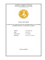 Khóa luận tốt nghiệp Ngôn ngữ Anh: A study of factors influencing the proficiency of english -majored students at Banking Academy