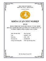 Khóa luận tốt nghiệp Kế toán kiểm toán: Hoàn thiện kế toán bán hàng và xác định kết quả kinh doanh tại Công ty cổ phần đầu tư và phát triển công nghệ Nam Vượng