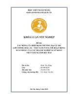 Khóa luận tốt nghiệp Kinh doanh quốc tế: Tác động của Hiệp định Thương mại Tự do Liên minh Châu Âu - Việt Nam (EVFTA) tới hoạt động xuất khẩu của các doanh nghiệp xuất khẩu Việt Nam ngành may mặc