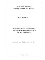 Phát triển năng lực thích Ứng cho học sinh tiểu học thông qua dạy học trải nghiệm