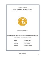 Khóa luận tốt nghiệp Ngân hàng: The impacts of capital structure on the profitability of Vietnamese commercial banks