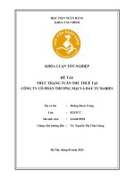Khóa luận tốt nghiệp Tài chính: Thực trạng tuân thủ thuế tại Công ty cổ phần thương mại và đầu tư BABIES