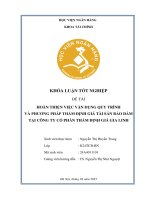 Khóa luận tốt nghiệp Tài chính: Hoàn thiện việc vận dụng quy trình và phương pháp thẩm định giá tài sản bảo đảm tại Công ty Cổ phần Thẩm định giá Gia Linh