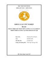 Khóa luận tốt nghiệp Kế toán kiểm toán: Hoàn thiện kế toán tiền lương và các khoản trích theo lương tại Nhà khách Lê Lợi