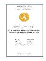Khóa luận tốt nghiệp Kinh doanh quốc tế: Phát triển chuỗi cung ứng xanh trong hoạt động giao đồ ăn nhanh tại Việt Nam