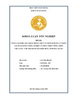 Khóa luận tốt nghiệp Ngân hàng: Nâng cao hiệu quả hoạt động cho vay khách hàng cá nhân tại Ngân hàng Nông nghiệp và Phát triển Nông thôn Việt Nam – Chi nhánh Huyện Hiệp Hòa, Tỉnh Bắc Giang
