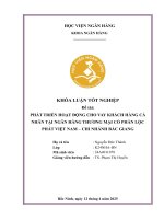 Khóa luận tốt nghiệp Ngân hàng: Phát triển hoạt động cho vay khách hàng cá nhân tại Ngân hàng Thương mại Cổ phần Lộc Phát Việt Nam – Chi nhánh Bắc Giang