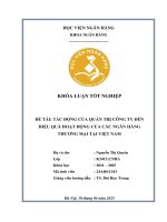 Khóa luận tốt nghiệp Ngân hàng: Tác động của quản trị công ty đến hiệu quả hoạt động của các ngân hàng thương mại tại Việt Nam