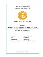 Khóa luận tốt nghiệp Kế toán kiểm toán: Kế toán bán hàng và xác định kết quả kinh doanh tại Công ty cổ phần phát triển và đầu tư thương mại Thiên Phú