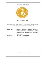 Đề tài nghiên cứu khoa học: Cơ chế tài trợ của bên thứ ba trong tố tụng trọng tài thương mại - Kinh nghiệm quốc tế và khuyến nghị cho Việt Nam