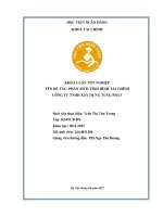 Khóa luận tốt nghiệp Tài chính: Phân tích tình hình tài chính Công ty TNHH Xây dựng Tùng Phát