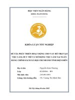 Khóa luận tốt nghiệp Ngân hàng: Phát triển hoạt động cho vay hỗ trợ tạo việc làm, duy trì và mở rộng việc làm tại Ngân hàng Chính sách xã hội Chi nhánh tỉnh Điện Biên