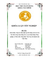 Khóa luận tốt nghiệp Tài chính: Hoàn thiện công tác thẩm định giá bất động sản là tài sản bảo đảm trong hoạt động cho vay tại Ngân hàng Nông nghiệp và Phát triển Nông thôn Việt Nam Chi nhánh tỉnh Vĩnh Phúc