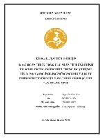 Khóa luận tốt nghiệp Tài chính: Hoàn thiện công tác phân tích tài chính khách hàng doanh nghiệp trong hoạt động tín dụng tại Ngân hàng Nông nghiệp và phát triển nông thôn Việt Nam Chi nhánh Mạo Khê Tây Quảng Ninh