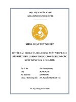 Khóa luận tốt nghiệp Kinh doanh quốc tế: Tác động của hoạt động xuất nhập khẩu đến phát thải carbon trong công nghiệp ở các nước Đông Nam Á (2010-2022)