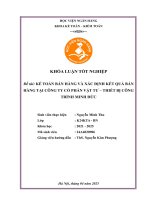 Khóa luận tốt nghiệp Kế toán kiểm toán: Kế toán bán hàng và xác định kết quả bán hàng tại Công ty cổ phần vật tư - thiết bị công trình Minh Đức