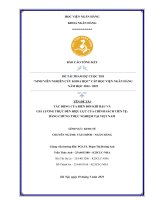 Khóa luận tốt nghiệp Ngân hàng: Tác động của biến đổi khí hậu và giá lương thực đến hiệu lực của chính sách tiền tệ: Bằng chứng thực nghiệm tại Việt Nam