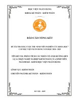 Đề tài nghiên cứu khoa học: Phân tích các nhân tố ảnh hưởng đến lựa chọn nghề nghiệp kiểm toán viên của sinh viên ngành Kế - Kiểm Học viện Ngân hàng