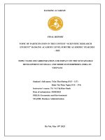 Đề tài nghiên cứu khoa học: Decarbonization and impact on the sustainable development of small and medium enterprises (SMEs) in Viet Nam