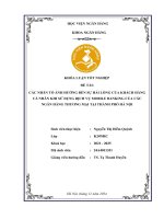 Khóa luận tốt nghiệp Ngân hàng: Các nhân tố ảnh hưởng đến sự hài lòng của khách hàng cá nhân khi sử dụng dịch vụ Mobile Banking của các ngân hàng thương mại tại thành phố Hà Nội
