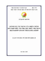 Đánh giá tác dụng của Điện châm kết hợp siêu Âm trị liệu Điều trị tràn dịch khớp gối do thoái hóa khớp