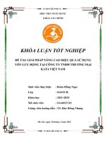 Khóa luận tốt nghiệp Tài chính: Giải pháp nâng cao hiệu quả sử dụng vốn lưu động tại Công ty TNHH thương mại KATA Việt Nam